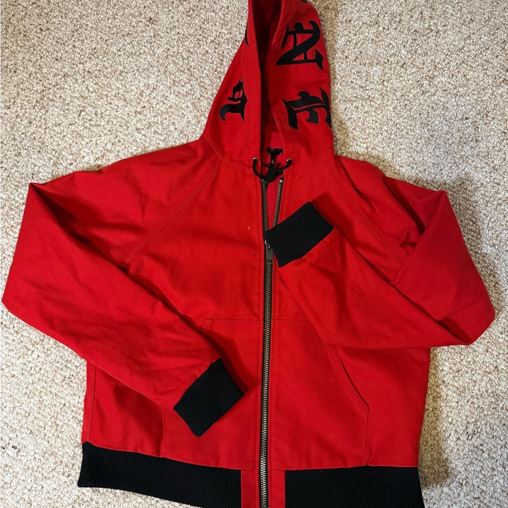 *RARE* VLONE Red canvas Hoodie with Black Accents. A$AP Rocky designer brand.